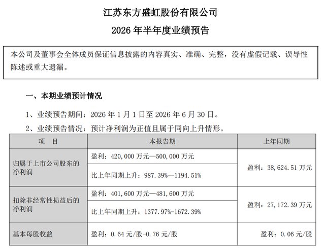 净利暴增1194%！东方盛虹，业绩“反转”
